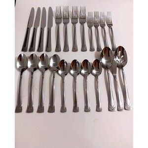 Cambridge Dana Frost Stainless Steel Flatwear Service for 4 + Serving Utensils